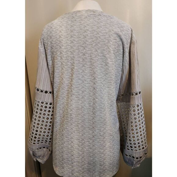 'See And Be Seen' lightweight top with crocheted look arms - Picture 1 of 11